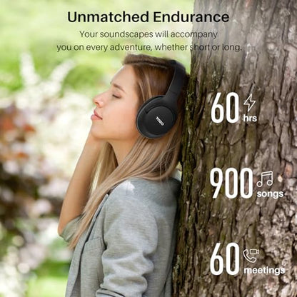 TOZO T12052 Wireless Over-Ear Headphones with Noise Cancelling and Bluetooth Connectivity