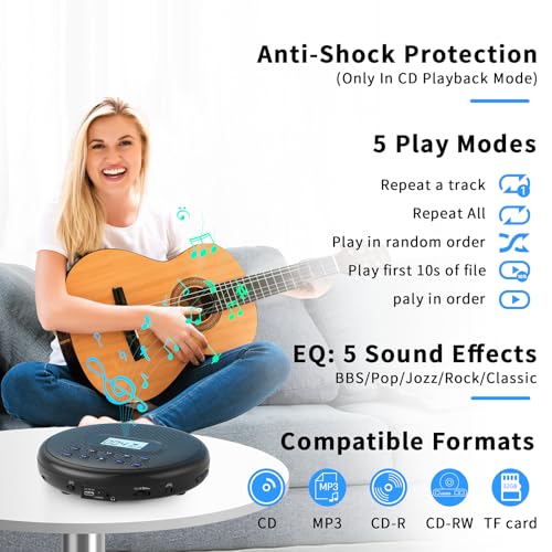 Arafuna 5.5" CD5189B Portable CD Player 2 Channels - AUX & USB Connectivity - 1 Disc Capacity - MP3 Support