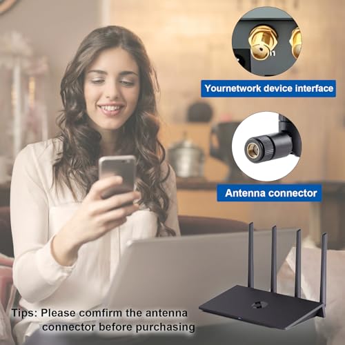eifagur 2-Pack 9dBi WLAN Antenna 2.4GHz/5GHz/6GHz 50 Ohm RP-SMA