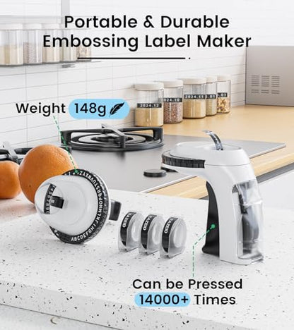 EazeID 4" x 4" Embossed Label Maker Machine Model Number: B0CYL6ZN3Z Monochrome