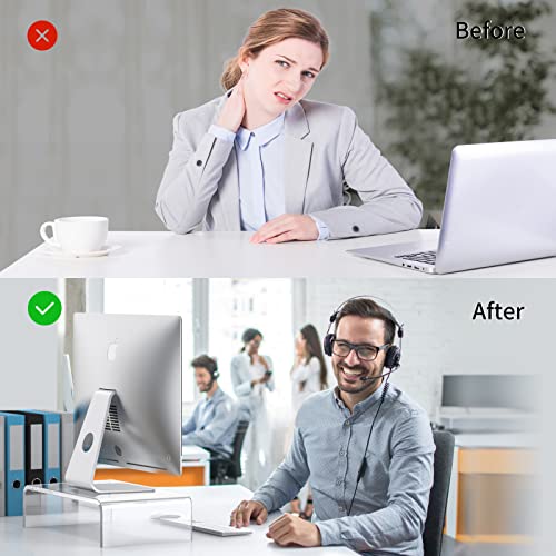 Beimu 12.5in Acrylic Monitor Stand 1 Tier Ergonomic Design