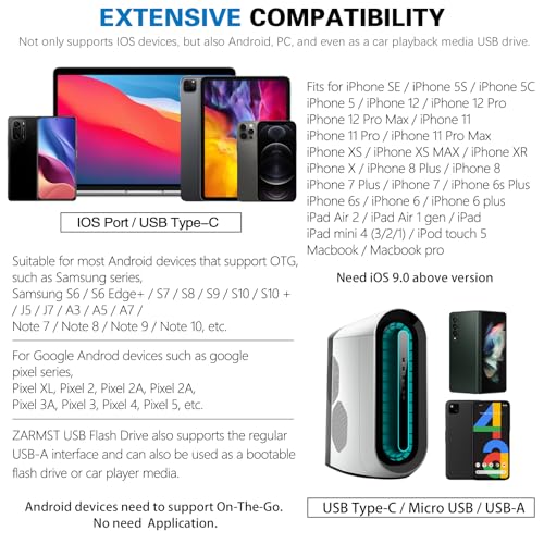 ZARMST 256GB B09H4MG31M USB 3.0 80MB/s 30MB/s Flash Drive
