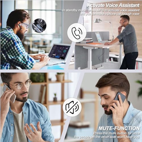 KBPRZ YYK-520 Bluetooth Earpiece V5.1 Supports Wireless Connectivity, 80-Hour Battery Life, Black