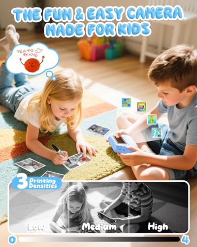 CAMCLID 2 Inch M5 48 MP Instant Camera Black and White