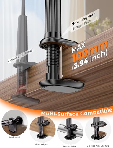 Mumay 39.4" ANJ-133 Adjustable eReader Stand - Flexible Gooseneck Clamp Mount for Devices up to 8.6 inches