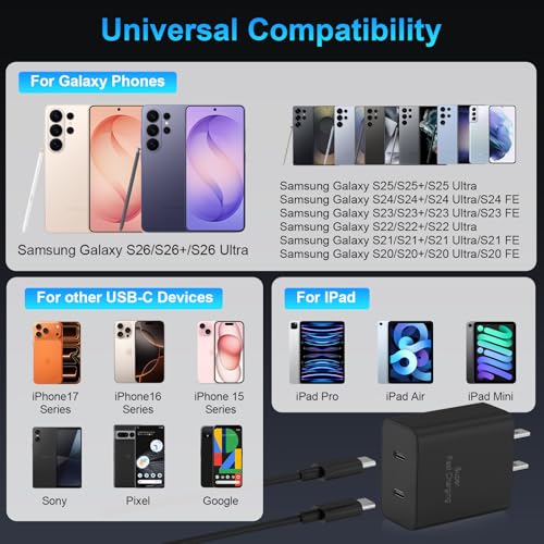 Niubil 45W 2Pack Charger XHD-PD45W-2C USB Type C With 10FT Cables