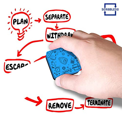 Scribbledo 6 Pack Assorted Magnetic Dry Erase Erasers - 2" x 2" Rectangular Ethylene Vinyl Acetate