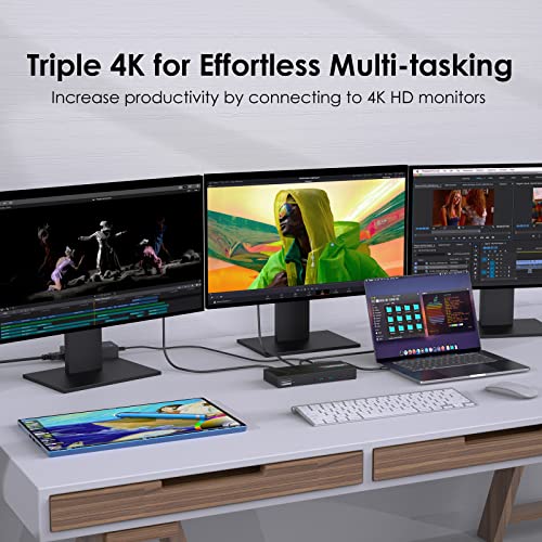 WAVLINK WL-UG69PD25PRO-US Triple Monitor Docking Station 4K@60Hz DisplayPort USB C