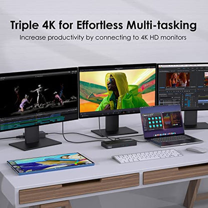 WAVLINK WL-UG69PD25PRO-US Triple Monitor Docking Station 4K@60Hz DisplayPort USB C