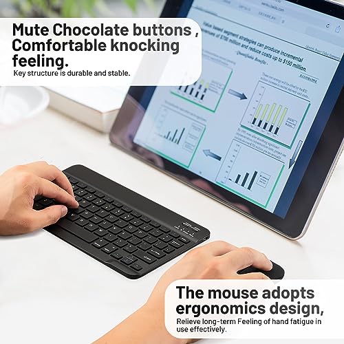 Guiheng Wireless Bluetooth Keyboard Portable Mini Rechargeable QWERTY Black