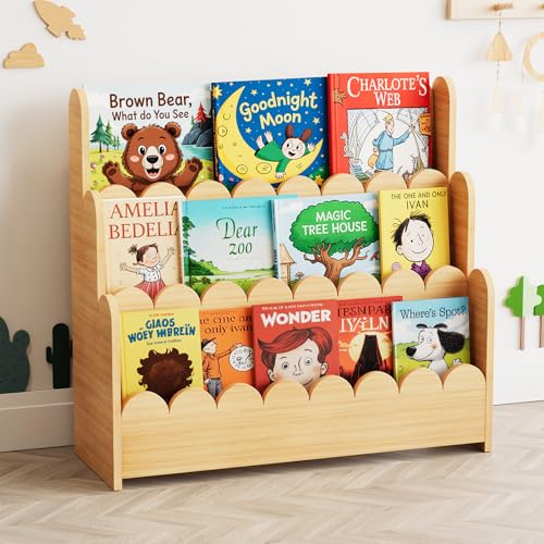 SpaceAid 3-Tier Wooden Bookshelf 62MTSJ-01K-3N Floor Mount Natural Finish