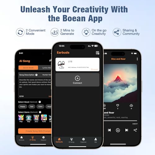 Boean U18 Wireless Bluetooth Headphones with Ergonomic Design and 16 Hour Playtime