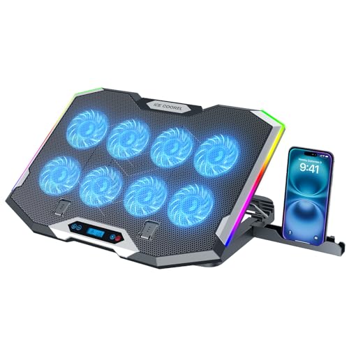 ICE COOREL 16" x 12" K10 Aluminum Laptop Cooling Pad with 8 Fans Air Cooling Method