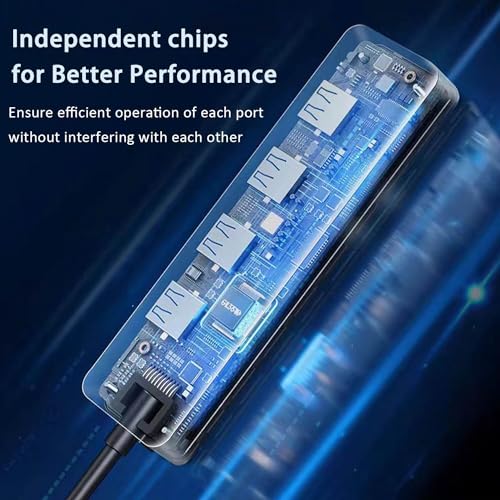 VIENON 4-Port USB 3.0 Hub Usb-001 Fast Data Transfer 5 Gbps Compatible with Laptops Desktops
