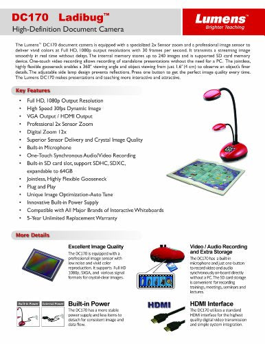 Lumens 13 Inches DC170 1080p Document Camera