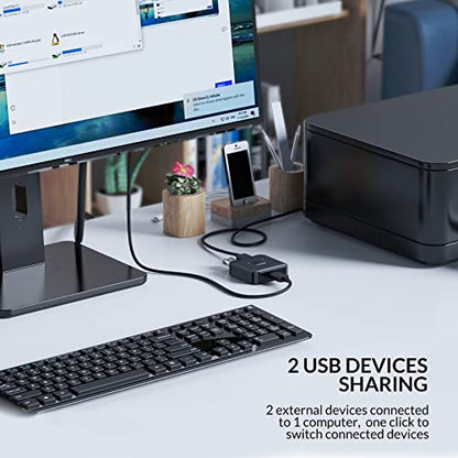 iDsonix USB 3.0 Switch 1 in 2 Out 5Gbps Bi-Directional with 3 Ports Aluminum Enclosure Model U3S01