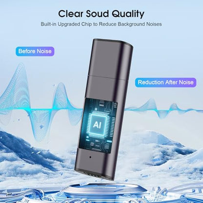 VEVARUN 64GB Digital Voice Recorder Model 0626UL103A USB 750 Hours Recording Noise Cancellation