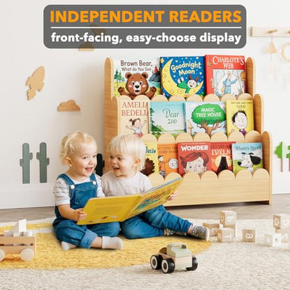 SpaceAid 3-Tier Wooden Bookshelf 62MTSJ-01K-3N Floor Mount Natural Finish