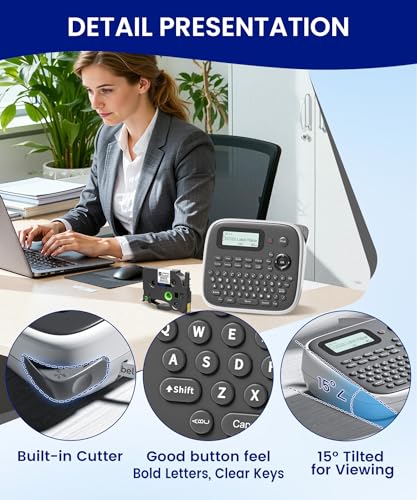 VolenGo 12mm D210S Monochrome Laminated Waterproof Label Maker