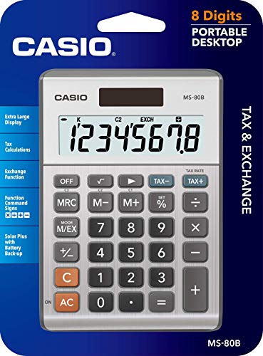 Casio 3.25" MS-80B LCD Solar Desktop Calculator