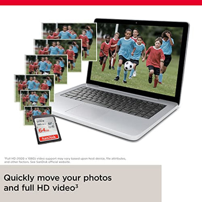SanDisk 64GB Ultra SDXC UHS-I Memory Card - 64GB, 140MB/s Read Speed, Class 10, SD Card - SDSDUNB-064G-GN6IN