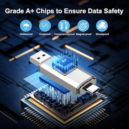 RAOYI 32GB USB 3.0 Type-C Dual OTG Flash Drive U650