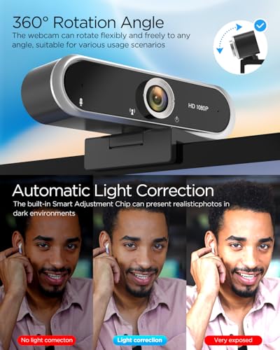 NIVEOLI 100P 1080P Webcam Fixed Focus Webcam