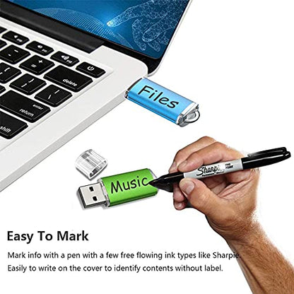 K&ZZ 64GB U215 USB 2.0 Flash Drive Multicolored 5 Pack