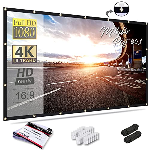 Mdbebbron 150 Inch Projection Screen SD-002 16:9 Manual Polyester Wall Mount