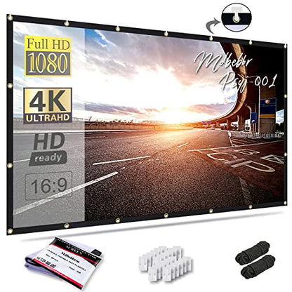 Mdbebbron 150 Inch Projection Screen SD-002 16:9 Manual Polyester Wall Mount