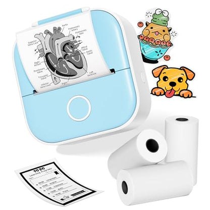 Ponek Thermal Mini Sticker Printer T02-BU-3SET 300x300dpi Monochrome