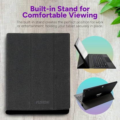 Fusion5 10.1" FWIN232S3DOCKING 80 Keys USB Docking Keyboard - Ambidextrous QWERTY Layout - Black - Compact Design