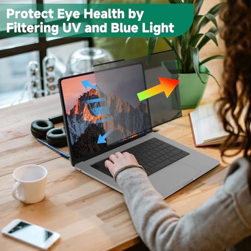 IRUYO FL 14 Inch Nano-Suction Laptop Privacy Screen, 16:10, 5.6 oz, Anti-Glare, Blue Light Filter