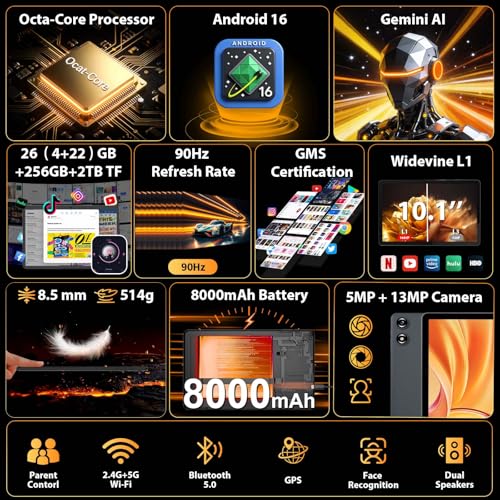 Relndoo 10.1" P30 1280x800 90Hz LED Tablet