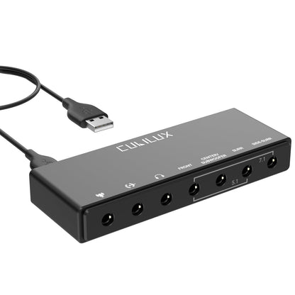 Cubilux 7.1 USB Surround Sound Card 384KHz USB A External Sound Card for Laptop PC