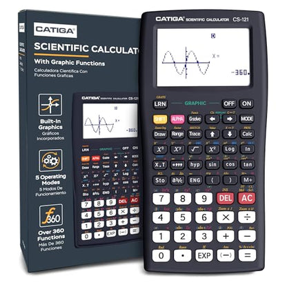 CATIGA 3 Inch CS-121 LCD Scientific Graphing Calculator Battery Powered Plastic 1 Pack