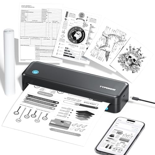 TYPONOS 11" D820 Thermal Monochrome Printer 4 B&W PPM Bluetooth Portable