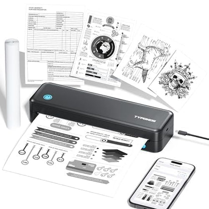 TYPONOS 11" D820 Thermal Monochrome Printer 4 B&W PPM Bluetooth Portable