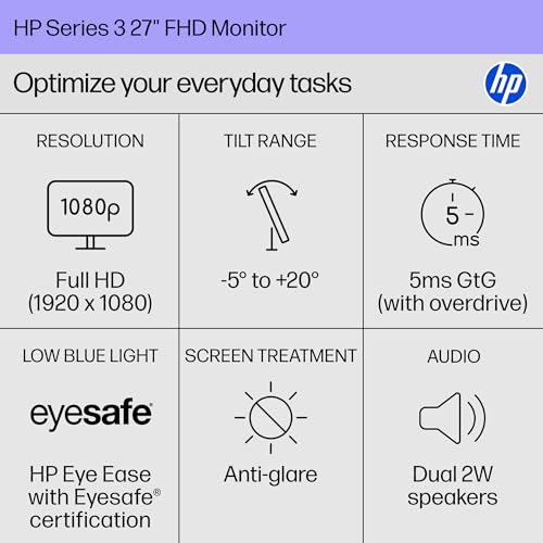 HP 27 Inch 327S FHD Monitor, 1920 x 1080, 100Hz, IPS Panel