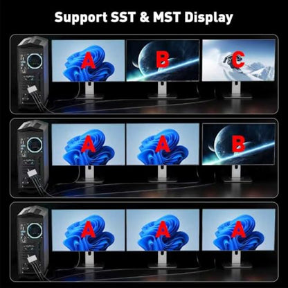 UANTIN 3-Port DisplayPort to HDMI Splitter 4K@60Hz MST Hub