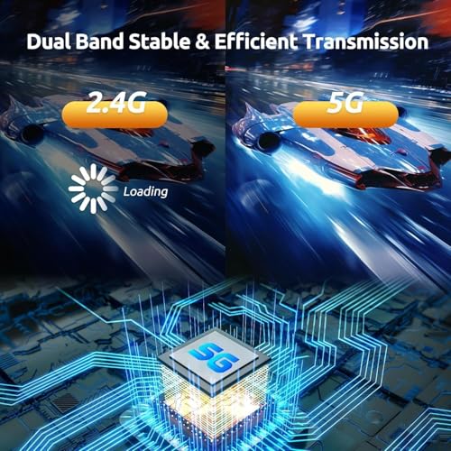 KVZOO Wireless HDMI Transmitter and 2 Receivers DT257W-H 1080P Compatible HDMI 5.1 Surround 2.4G+5G WLAN