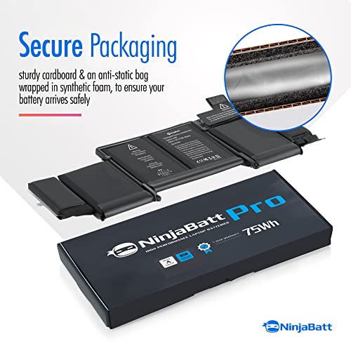 NinjaBatt A1493 Lithium Polymer Battery Pack for Apple MacBook Pro Retina 13" A1502 A1582 6600 mAh 11.42V