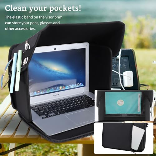 YUMTIM 14 Inches Laptop Cover with Privacy Guard - Oxford Fabric - Black