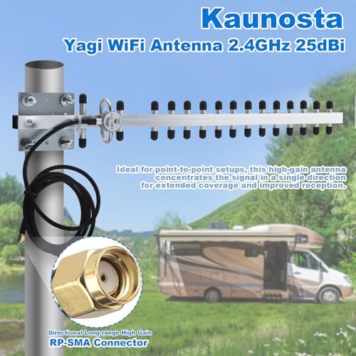 Kaunosta 50Ω RP-SMA Connector 1.45m WiFi Antenna 2.4GHz