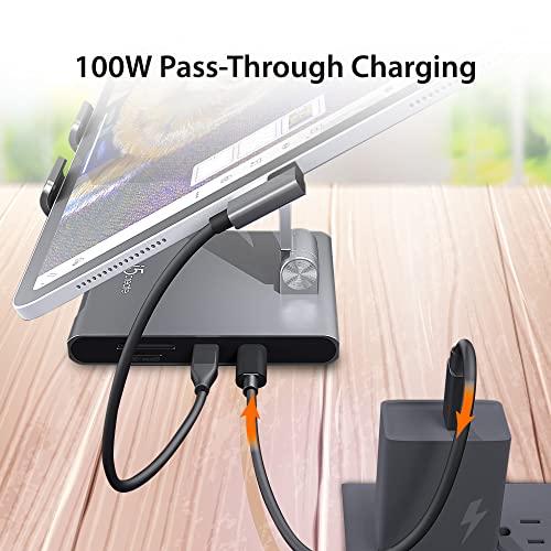 j5create 4.92 x 3.94 x 1.42 inches 4K60 HDMI, 2 x USB-A 5Gbps, 100W PD Charging, microSD/SD Card Reader, 3.5mm Audio Jack (JTS224)