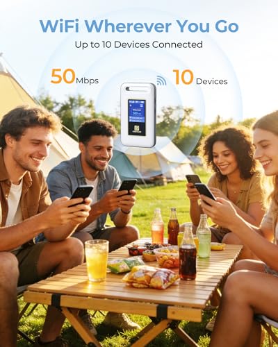 FIRSTNUM Portable 4G LTE Wi-Fi Hotspot 10 Devices Connectivity WPA2/WPA3