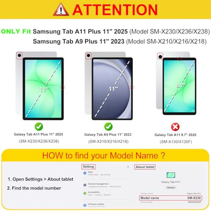 FINTIE Case for Samsung Galaxy Tab A11 Plus 11-Inch 2025/ A9 Plus 11-Inch 2023, Model Number ESBJ007, Solid Turquoise, Multi-Angle Viewing, Auto Sleep/Wake