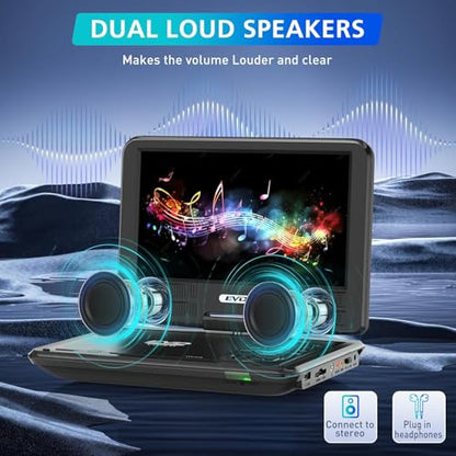 PJGCWB 9.5" Portable DVD Player PD-9018 800x480 LCD USB Car Player