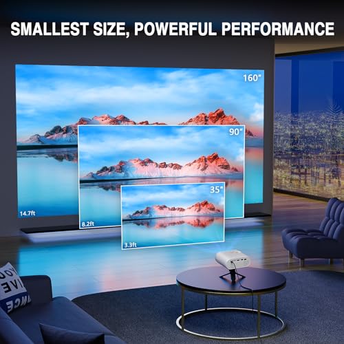 VISSPL 6.1x5.08x2.4 inches V16 Full HD 1080p LCD Portable Video Projector