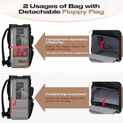 Maelstrom Laptop Backpack with Insulated Lunch Box, MSBLP10, Black, 25 Liters, Polyester, Anti-Theft Features
